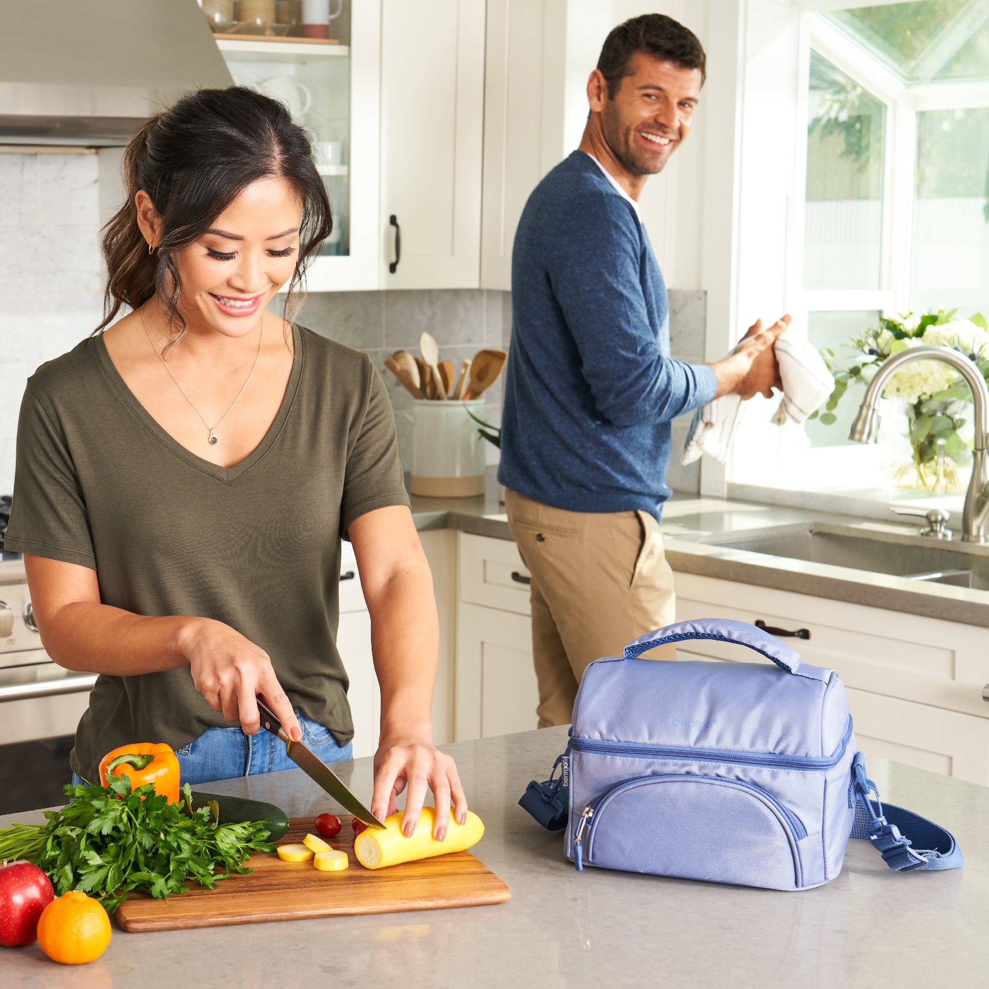 Deluxe Lunch Bag - Durable and Insulated Lunch Tote with Zippered Outer Pocket, Internal Mesh Pocket, Padded & Adjustable Straps, & 2-Way Zippers - Fits Most  Lunch Boxes (Slate)