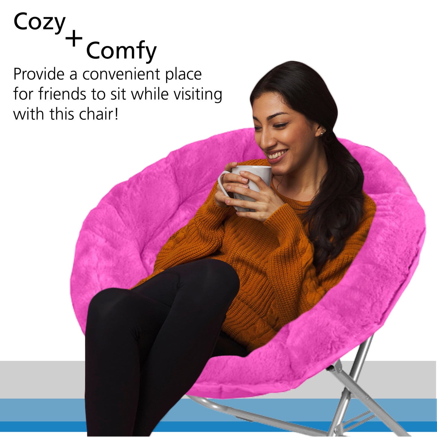 Faux Fur Saucer™ Chair, Pink