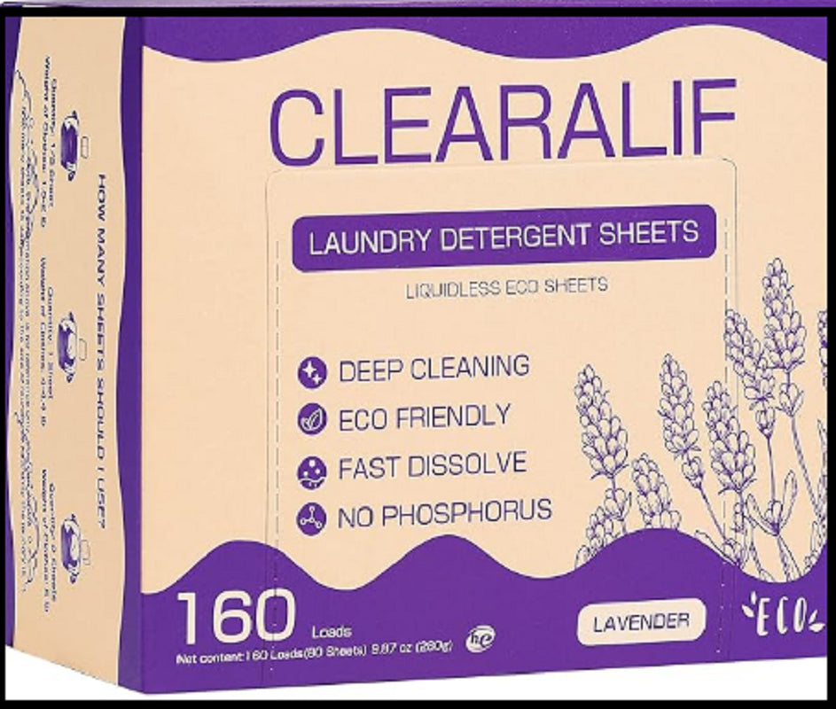 Laundry Detergent Sheets 80 Sheets (Up to 160 Loads), Lavender -