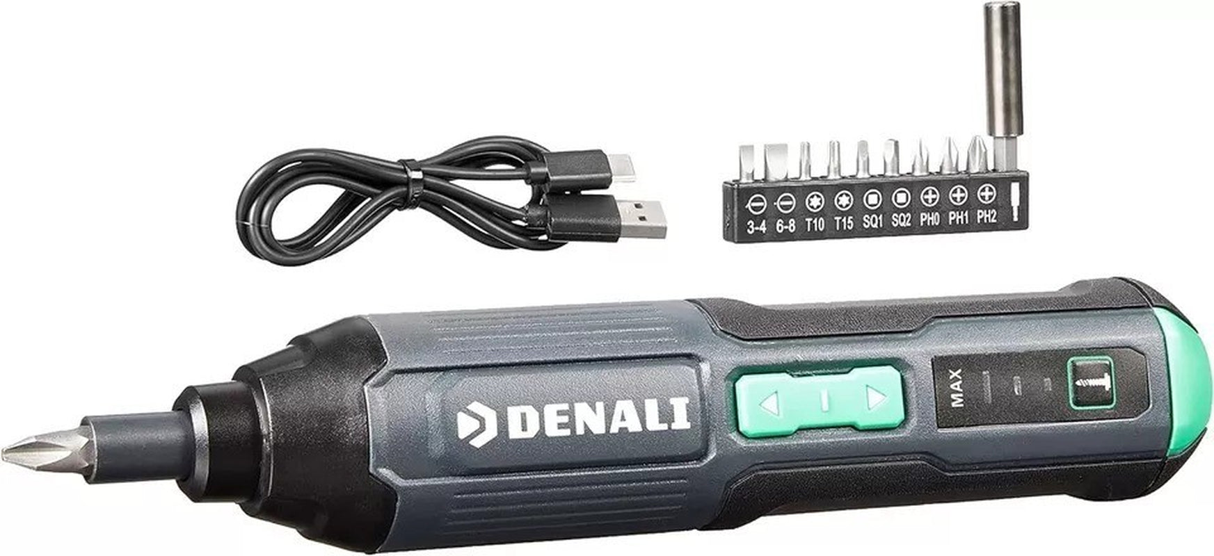 Denali by SKIL 4V Cordless Stick Screwdriver with 10-Piece Bit Set and USB Cable