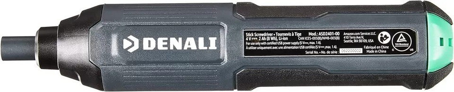 Denali by SKIL 4V Cordless Stick Screwdriver with 10-Piece Bit Set and USB Cable