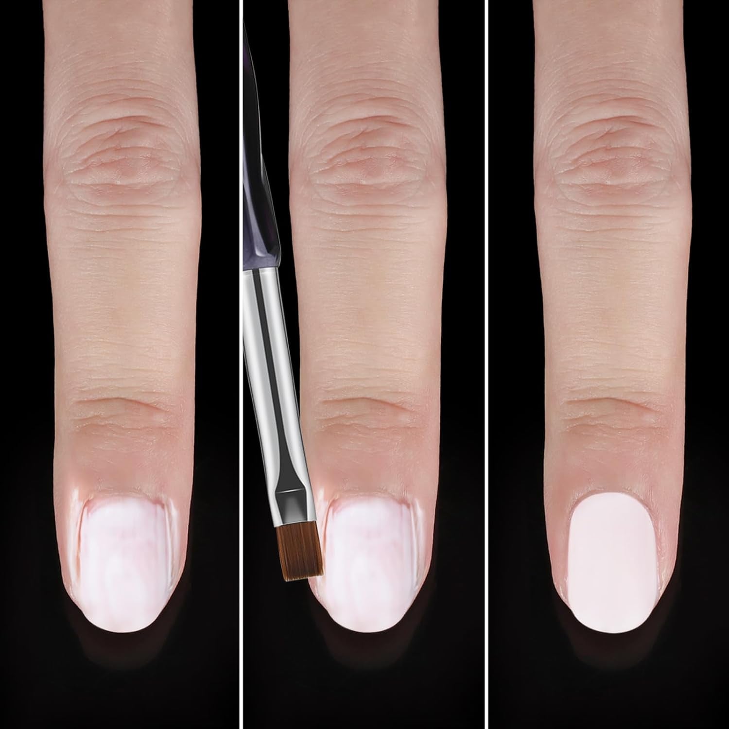 Nail Art Clean up Brushes,3Pcs Nail Brush for Cleaning Polish Mistakes on the Cu