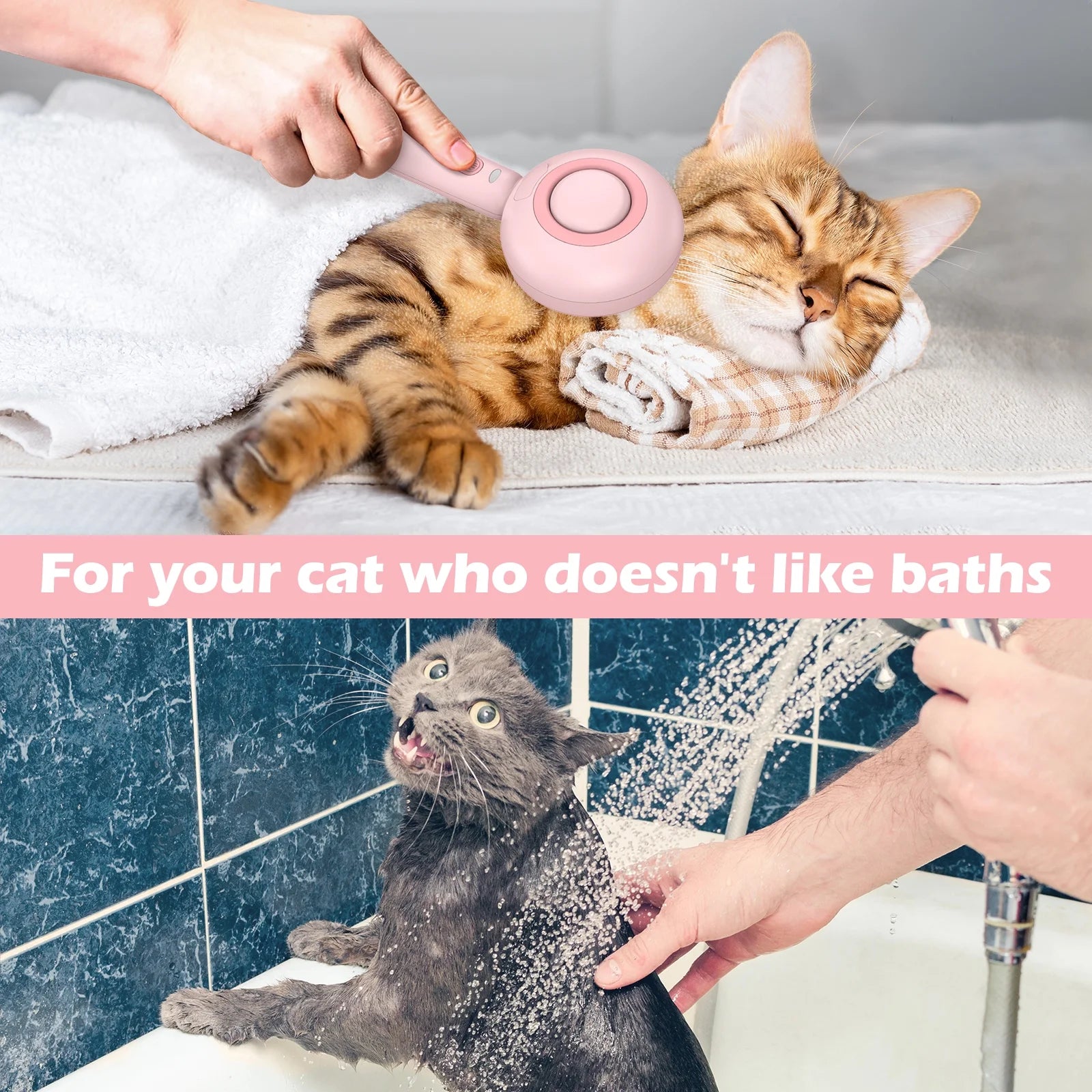 3 in 1 Cat Steam Brush, One-Click Hair Removal Brush with Steam for Cats and Dogs