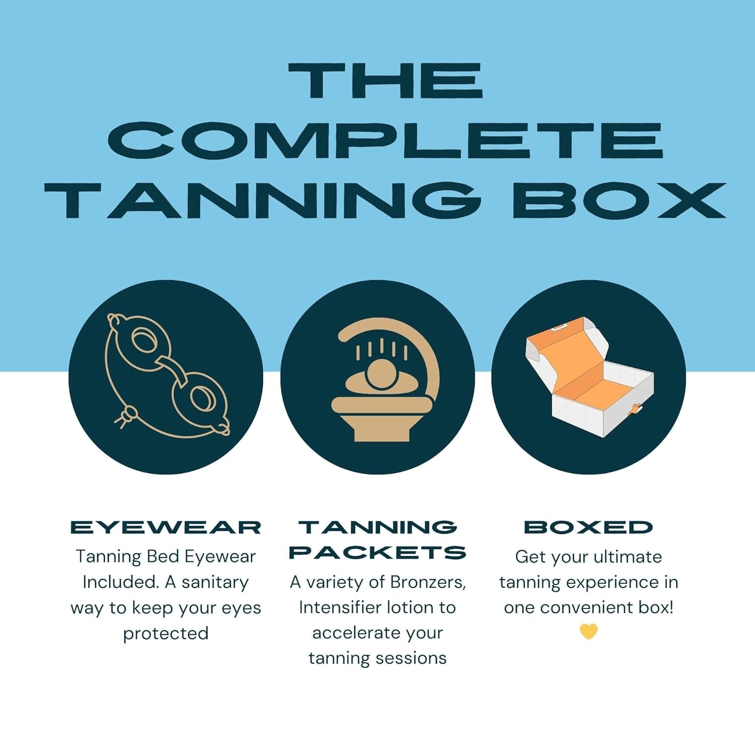 10 Pack of Tanning Bed Lotion Packets + Eyewear – [The Tan Packet Box], Best Accelerating Lotion for Tanning Indoor or Outdoor, Sun Tan Cream, Dark Accelerator (0.5 Oz Each Sachet)