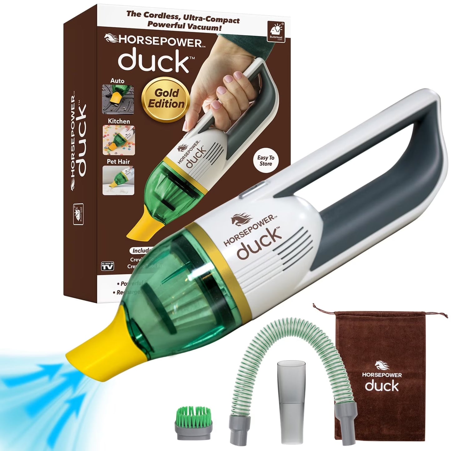 Duck Gold Vacuum Cleaner with Upgraded Battery, As-Seen-On-Tv