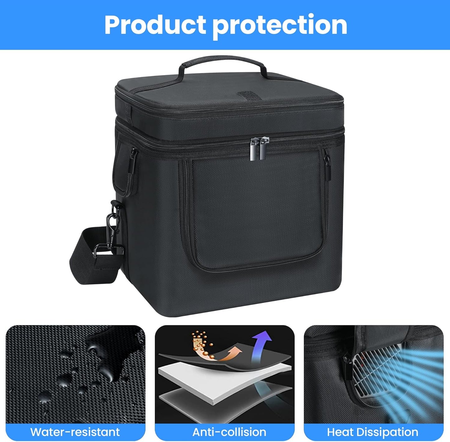 Carrying Bag Compatible with ECOFLOW River 2 Pro, Power Storage Bag with Adjusta