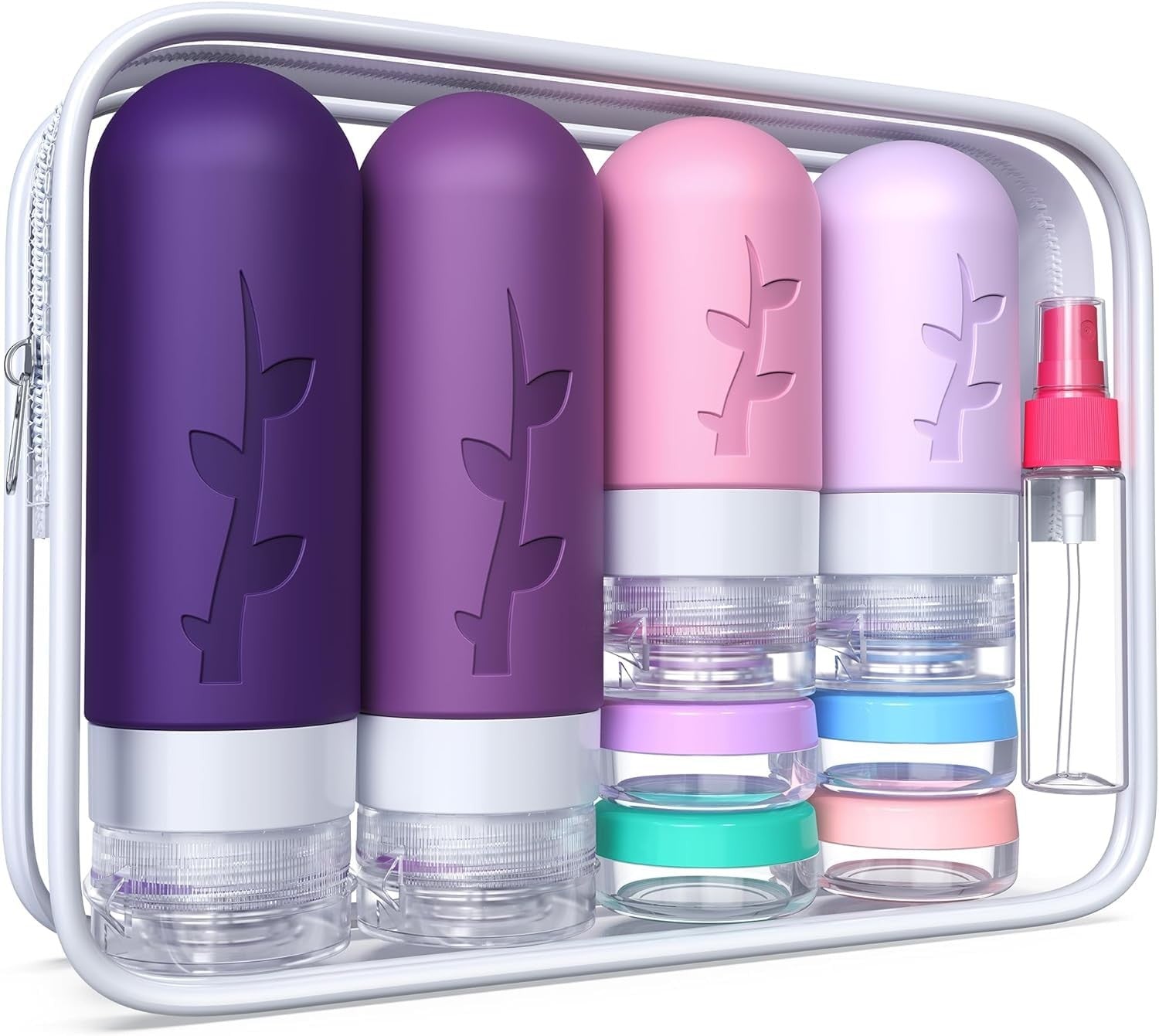 Travel Containers for Toiletries - Leak Proof Silicone Bottles, Refillable