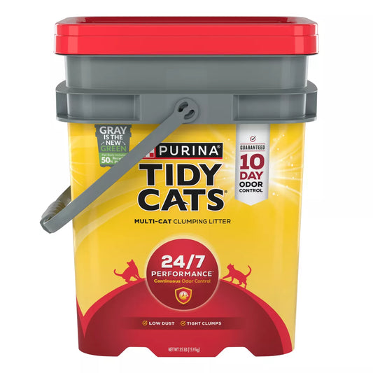 Purina Tidy Cats 24/7 Performance Clumping Scoop Cat & Kitty Litter for Multiple Cats - 35Lbs