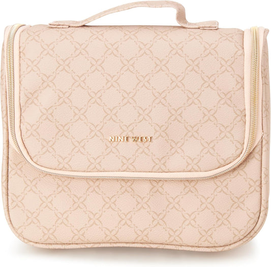Women'S Toiletries Bag - Travel Makeup and Toiletries Hanging Organizer Set - Makeup Organizer Hanging Case Set, Beige
