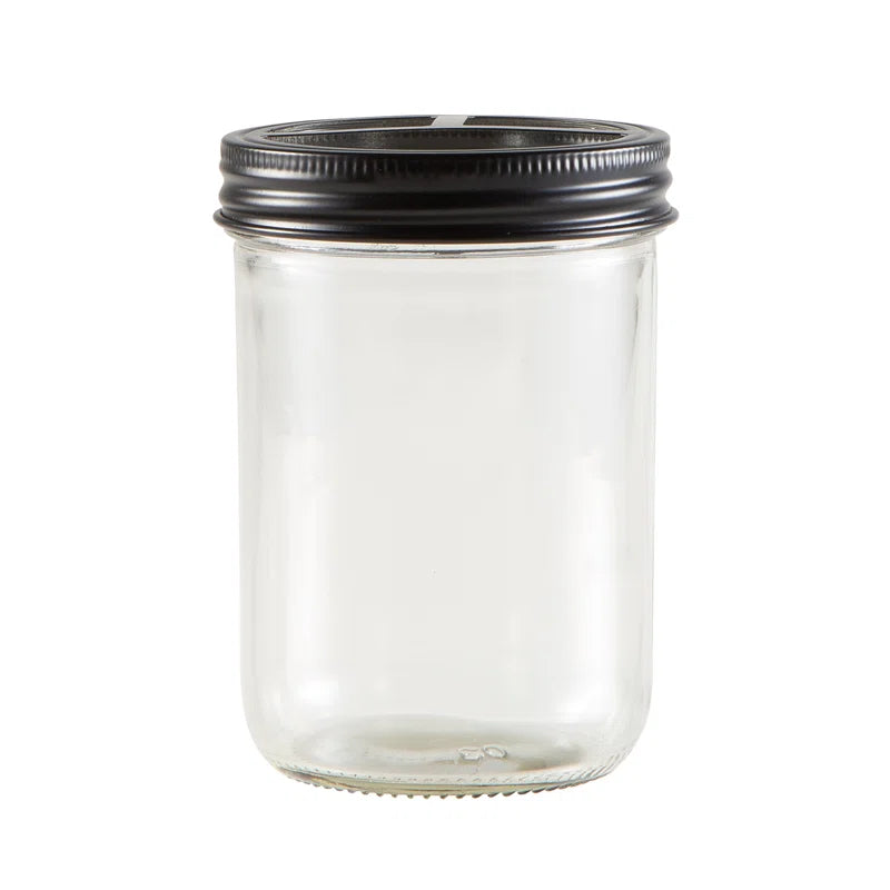 Mason Jar 5-Piece Bathroom Set with Toothbrush Holder, Soap Dispenser, Canister, & 2 Small Jars