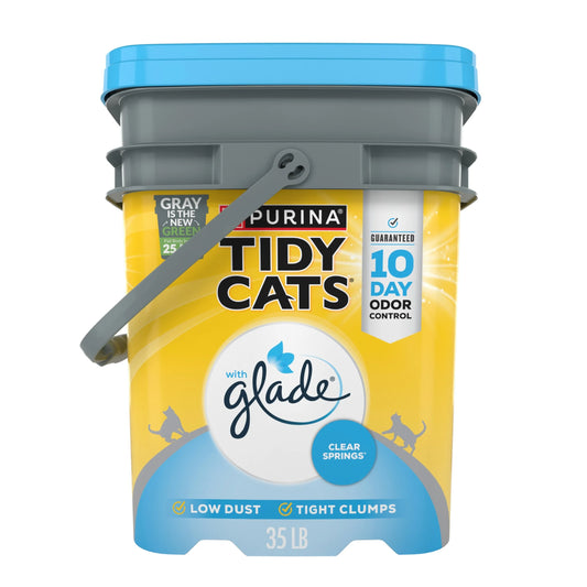 Purina  Clumping Cat Litter, Glade Clear Springs Deodorizing, Low Dust, 35 Lb. Pail