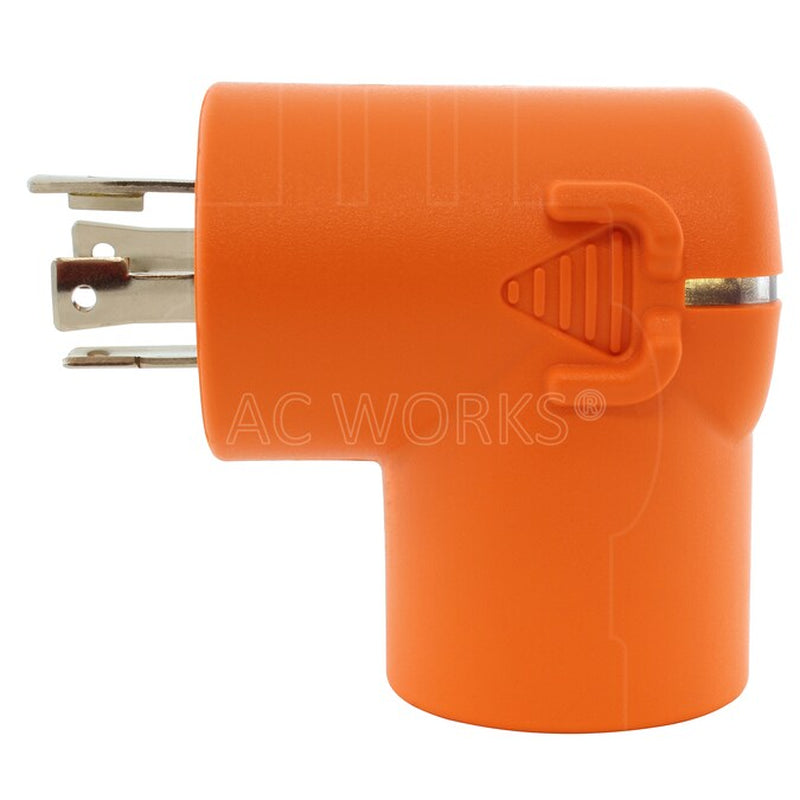 NEMA L14-30P to NEMA 14-30R 30 -Amp 4-Wire Single to Single Orange Basic Elbow Adapter