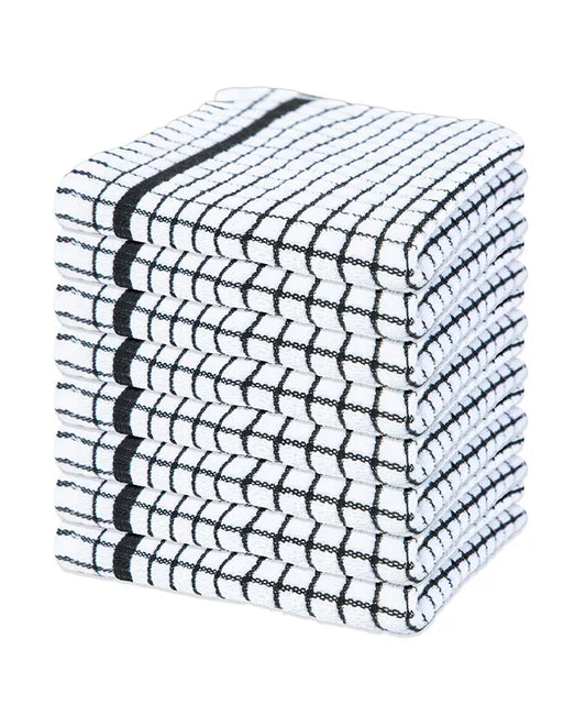 Classic Checkered Dishcloths (Pack of 8), 100% Cotton. Color Options, 13X13 In.