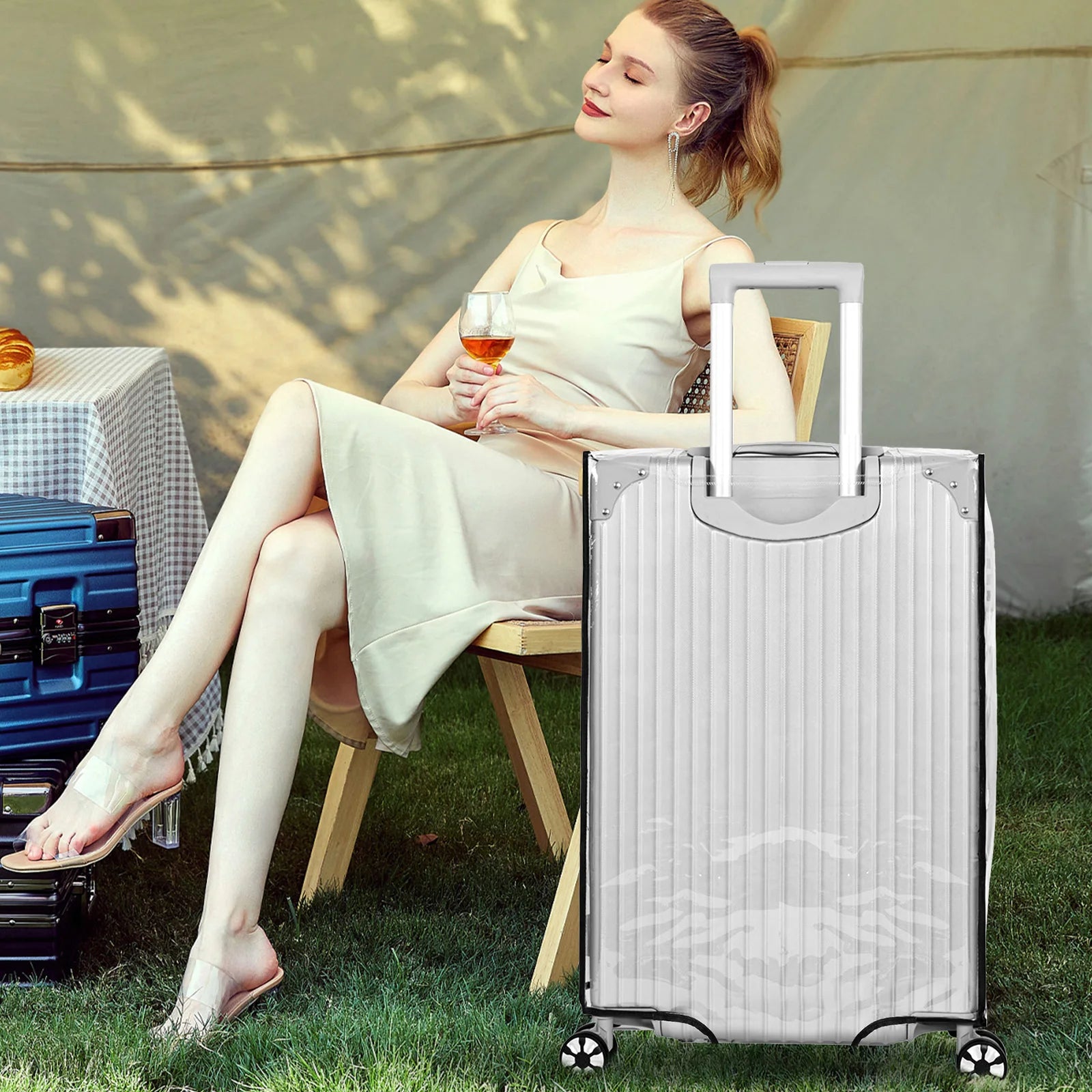 3Pcs/Set Luggage Cover Clear PVC Suitcase Covers Protector Suitcase Cover for 20 24 28 Inch Luggage for Luggage Travelling