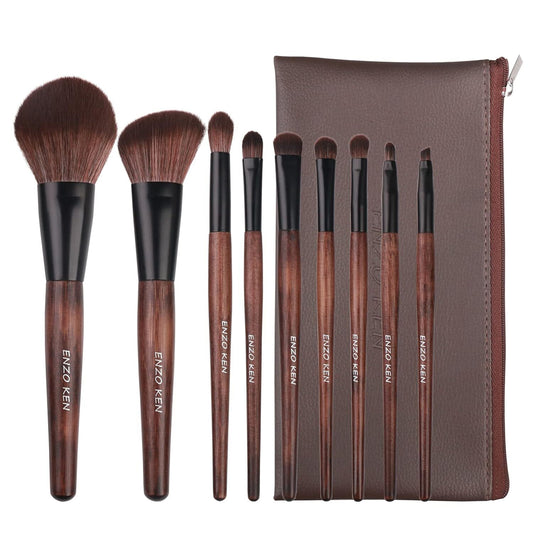 Brushes Set Professional, Sable Makeup Brush Set with Case by Luxury ENZO KEN