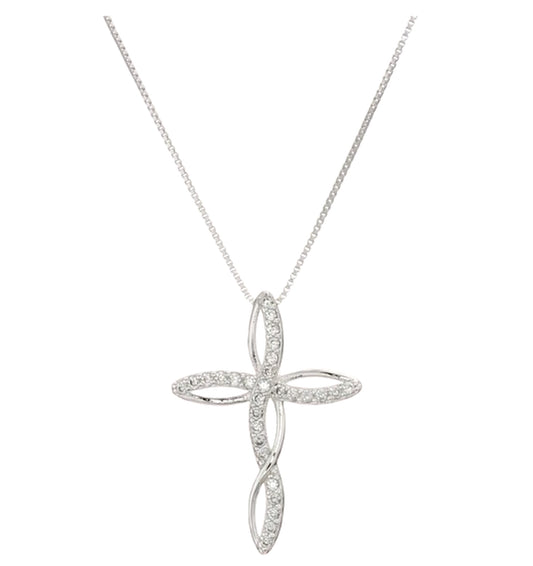 Cross Necklace Infinity Silver Pendant Women Jewelry Fashion 925 Sterling Silver