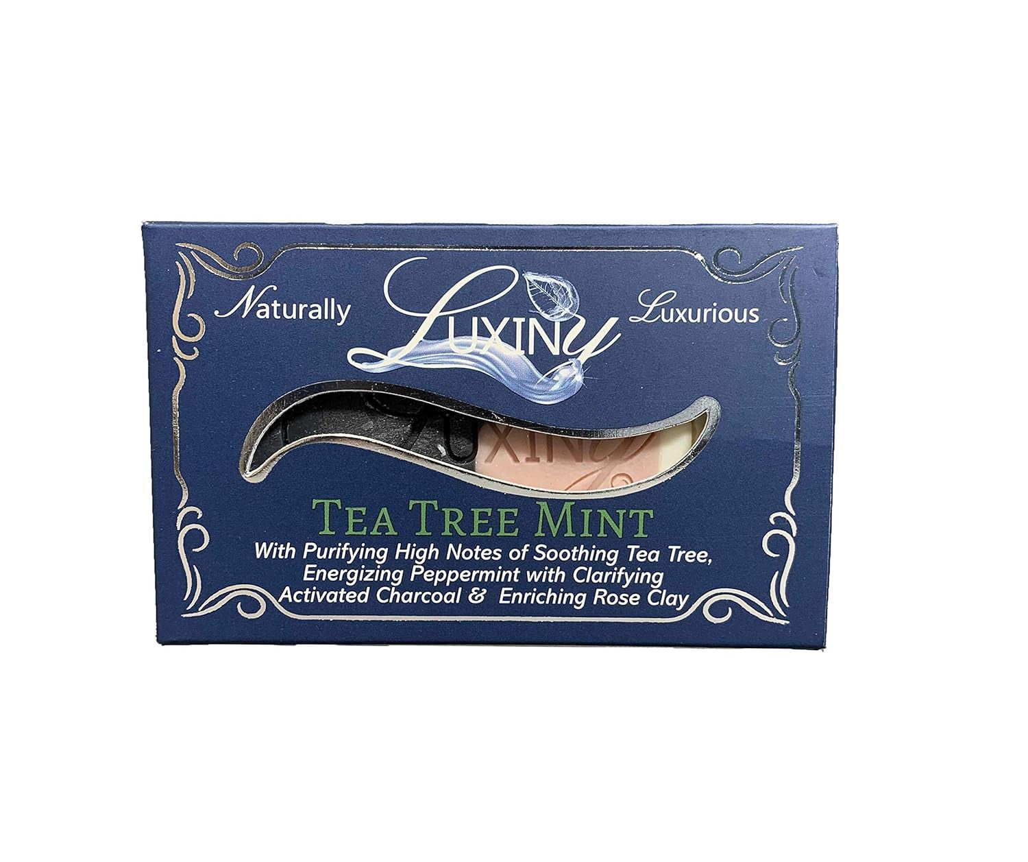 Natural Soap Bar, Tea Tree Mint Charcoal Handmade Body Soap and Bath Soap Bar Is a Palm Oil Free Vegan Castile Soap with Essential Oils for All Skin Types Including Sensitive Skin (3 Pack)