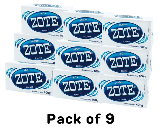 WHITE Laundry Bar Soap, with Even MORE Whitening Power & Satin Remover (Pack of 9)