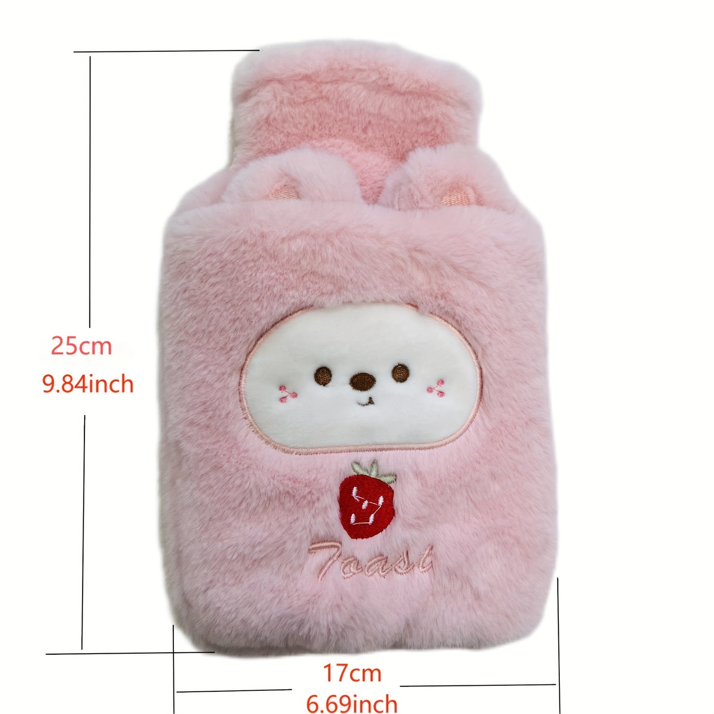 [Quick-Heating Cartoon Plush Bottle] 1000ml Portable Quick-Heating Cute Cartoon Animal Plush Hot Water Bottle - Long-Lasting Insulation, Removable PVC Liner for Cozy Bed Warmth, Hands & Feet Comfort - Fragrance-Free