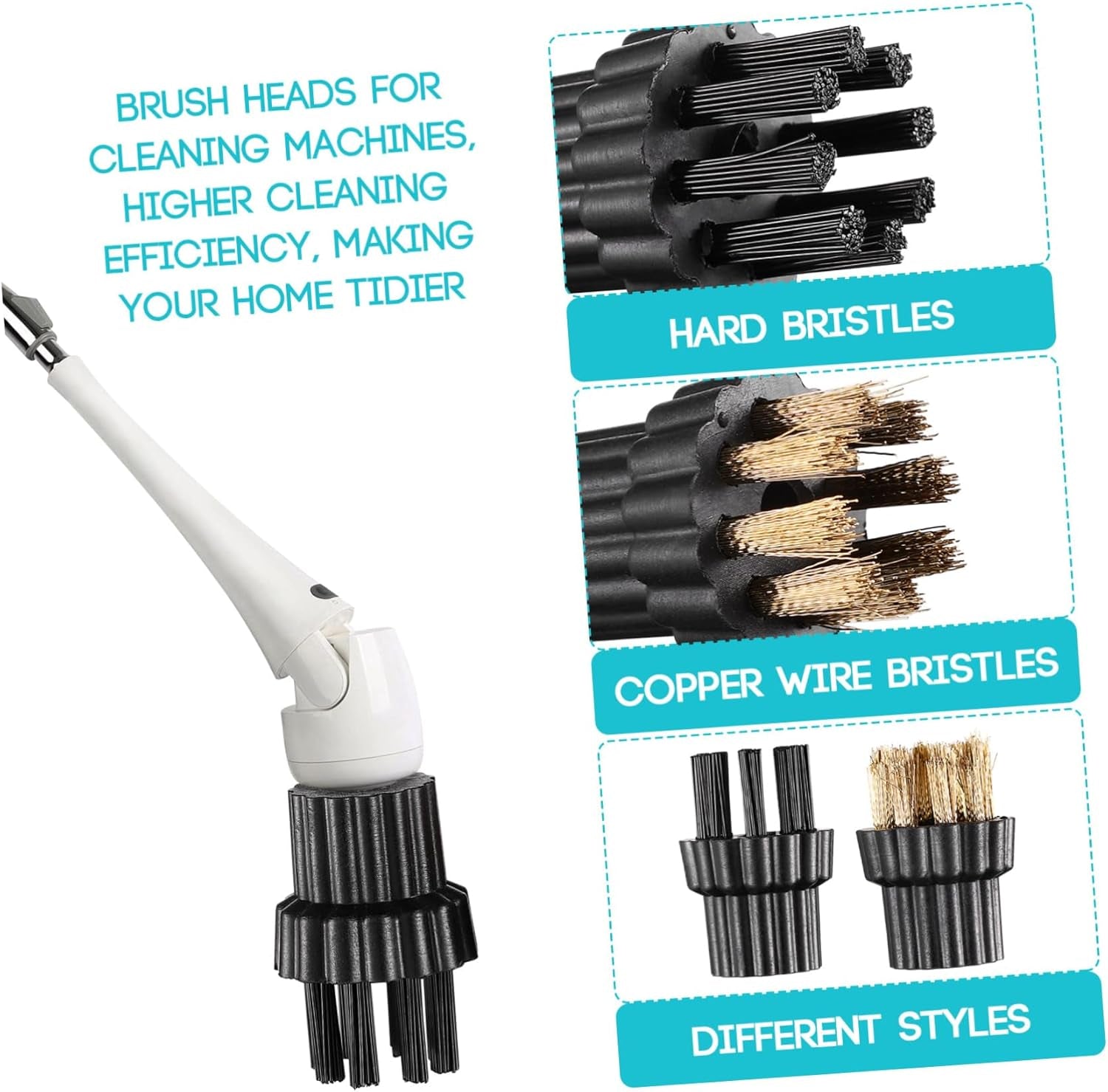 10Ppcs Steam Cleaner Brush Heads Steams Mop Brush Head Replacement for and Grime Removal Compatible with Mcculloch And