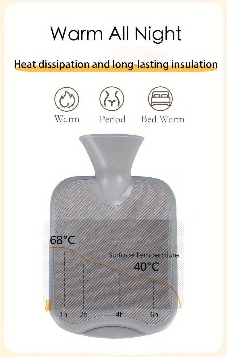 [Quick-Heating Cartoon Plush Bottle] 1000ml Portable Quick-Heating Cute Cartoon Animal Plush Hot Water Bottle - Long-Lasting Insulation, Removable PVC Liner for Cozy Bed Warmth, Hands & Feet Comfort - Fragrance-Free