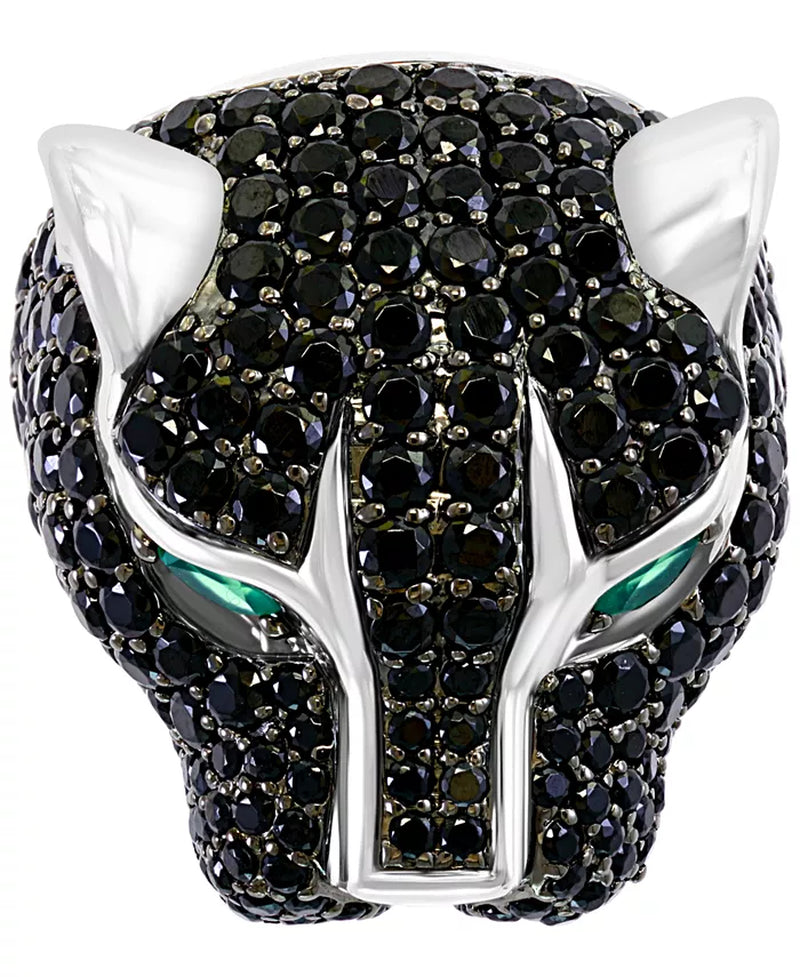EFFYÂ® Men'S Black Spinel and Green Onyx Panther Ring in Sterling Silver