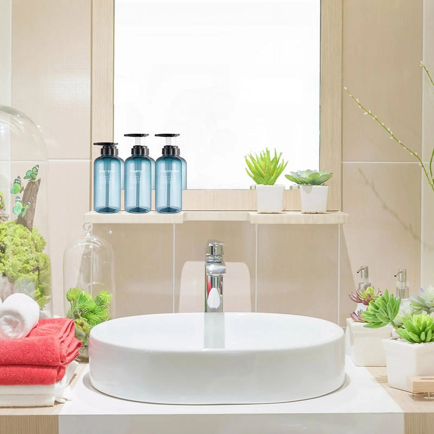 3 Pack Shampoo and Conditioner Dispensers