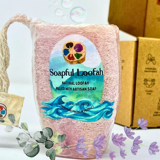– Lavender Eucalyptus | Exfoliating Loofah Soap Bar | Vegan Glycerin + Built-In Natural Loofah | Soothing Spa Shower Scrub | Shower Scrubber