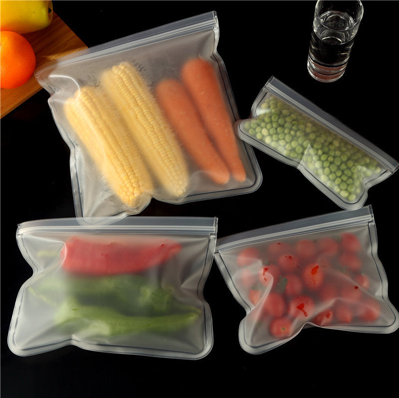 EVA food storage bag stereo PEVA double rail storage bag refrigerator fruit and vegetable ziplocks
