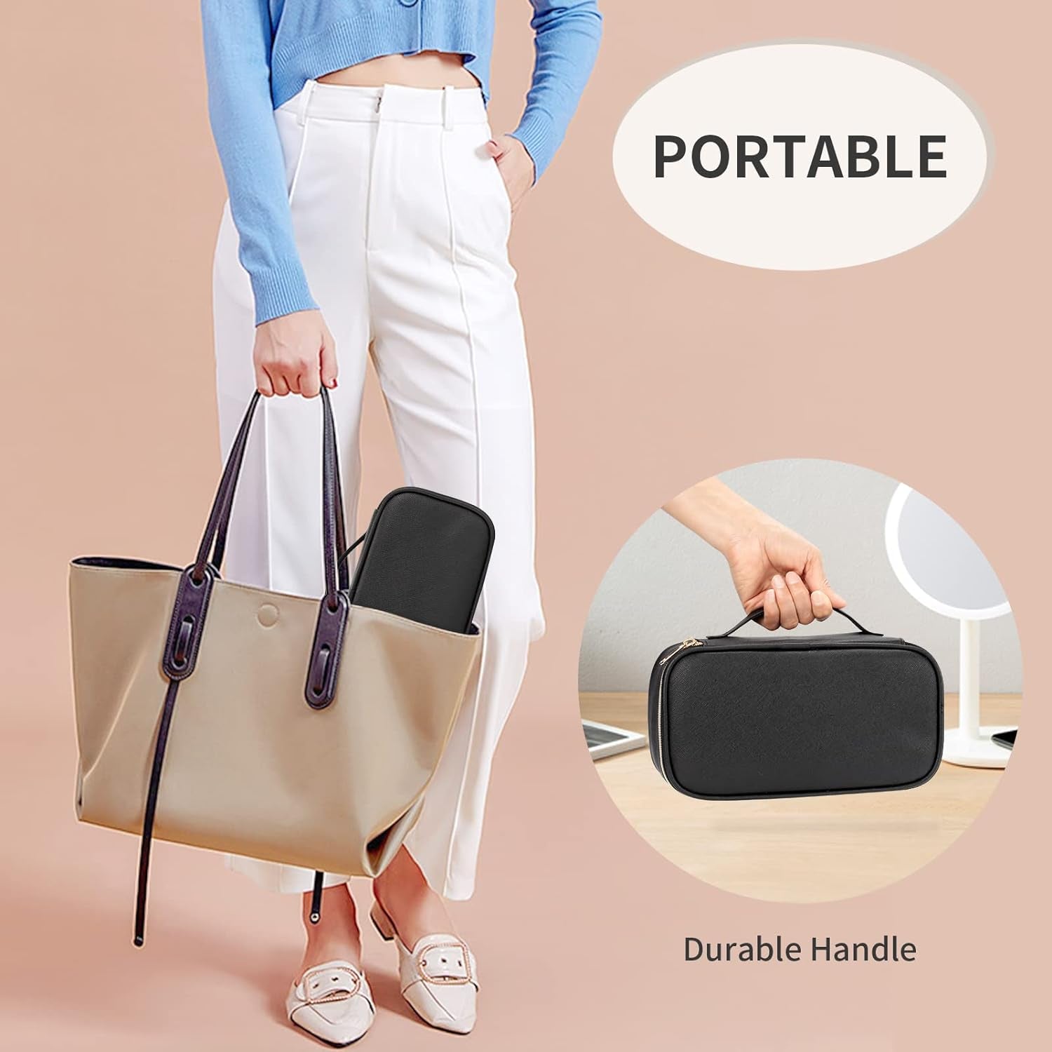 OCHEAL Small Cosmetic Bag,Portable Cute Travel Makeup Bag for Women and Girls Ma