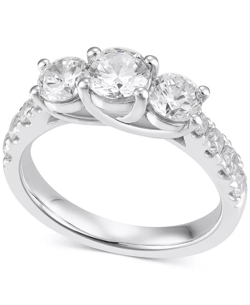 Diamond Three Stone Engagement Ring (2 Ct. T.W.) in 14K White Gold