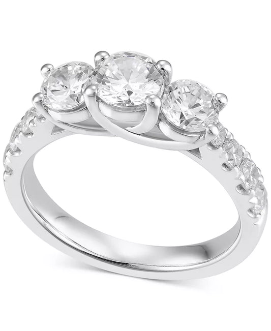 Diamond Three Stone Engagement Ring (2 Ct. T.W.) in 14K White Gold