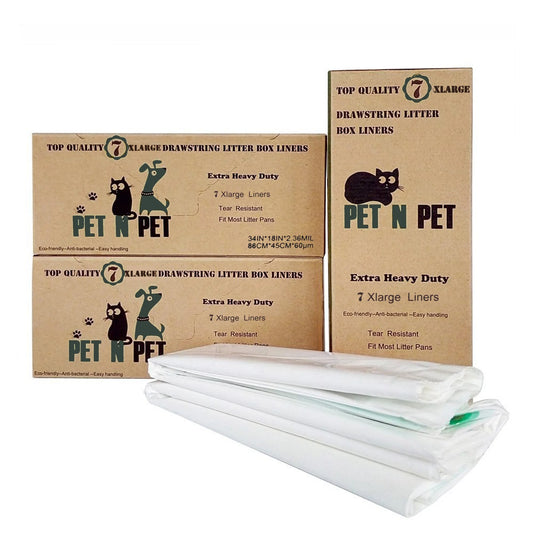 " Cat Litter Box Liners,Drawstring Litter Liner Bag,Extra Large Size,Pan Liners 21 Counts"