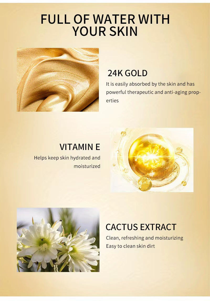24K Gold Scrub, Exfoliate Face & Body Salt Scrub,Pore Cleanser, Shower Scrub for Men & Women
