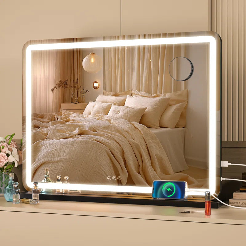 Dacee Rectangle LED Mirror, Touch Control Stepless 3 Colours Temperature & Dimmable Light with 3-Year Warranty