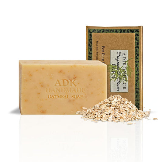 ADK Natural Oatmeal Soap Bar 16 Oz., Handmade Vegan Olive Oil Body Soap for Dry and Sensitive Skin, Moisturising for Men, Women & Babies, Produced in the USA