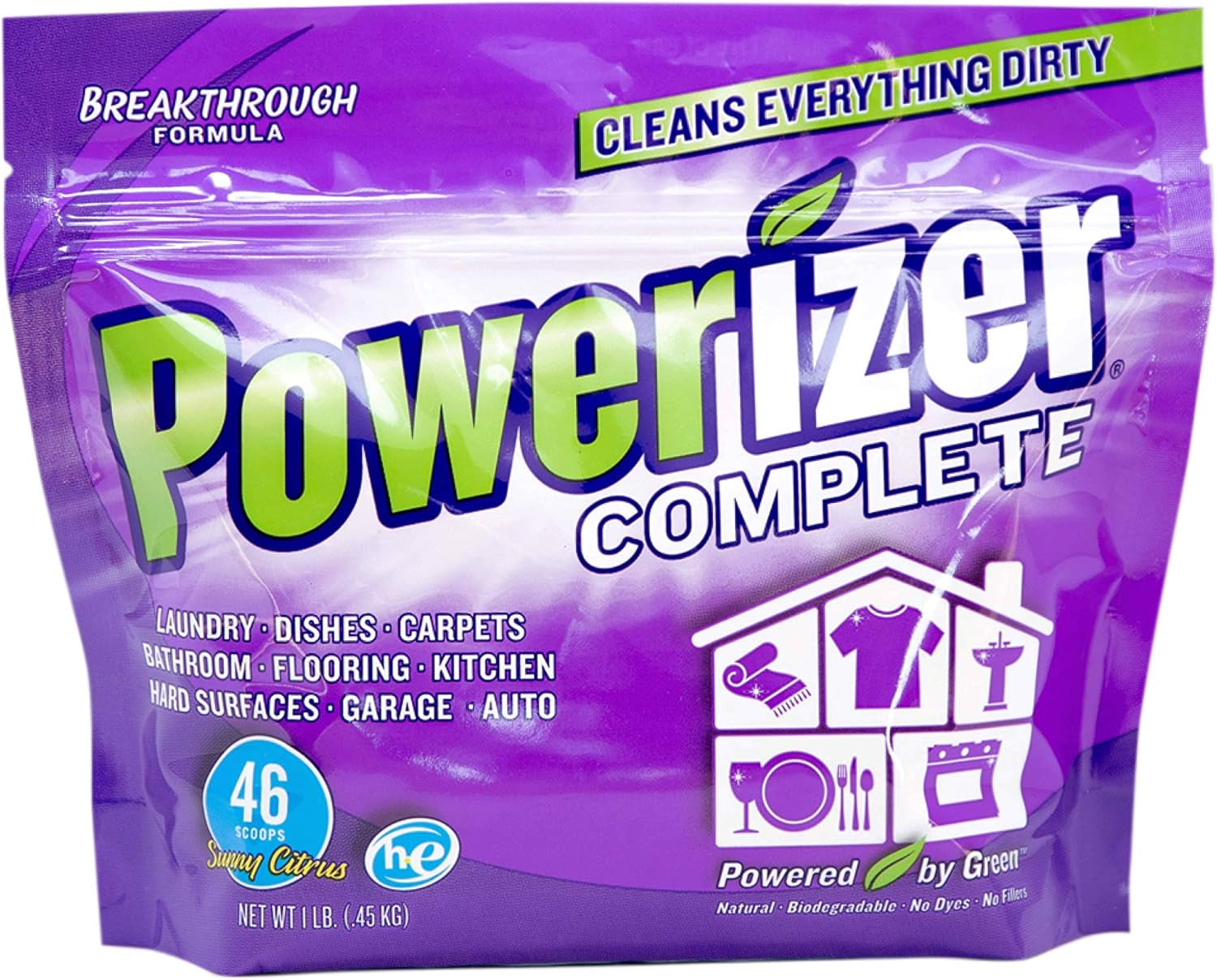 Complete Laundry Powder Detergent & Multipurpose Cleaner | 1 Lb Detergent | 46 Scoops | Plant-Based Concentrated Laundry Soap Powder