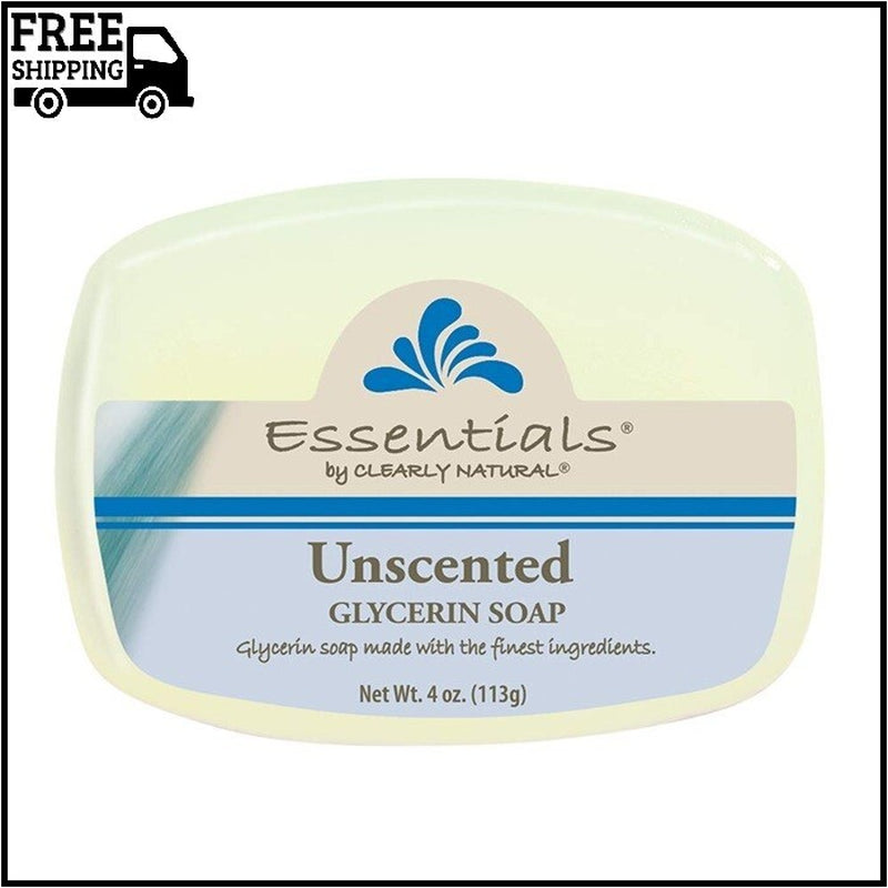 Essentials by Clearly Natural Glycerin Bar Soap, Unscented, 4 Ounce (Pack of 12)
