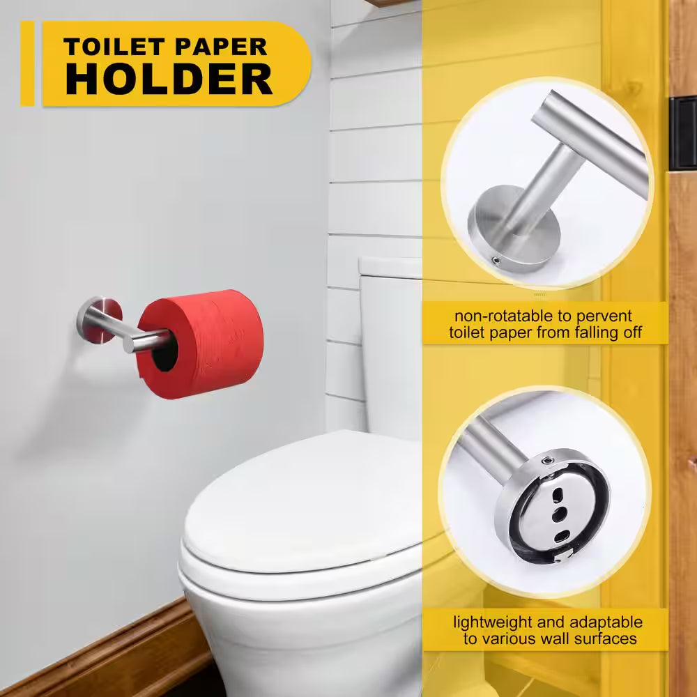 3-Piece Bath Hardware Set with Mounting Hardware in Brushed Nickel