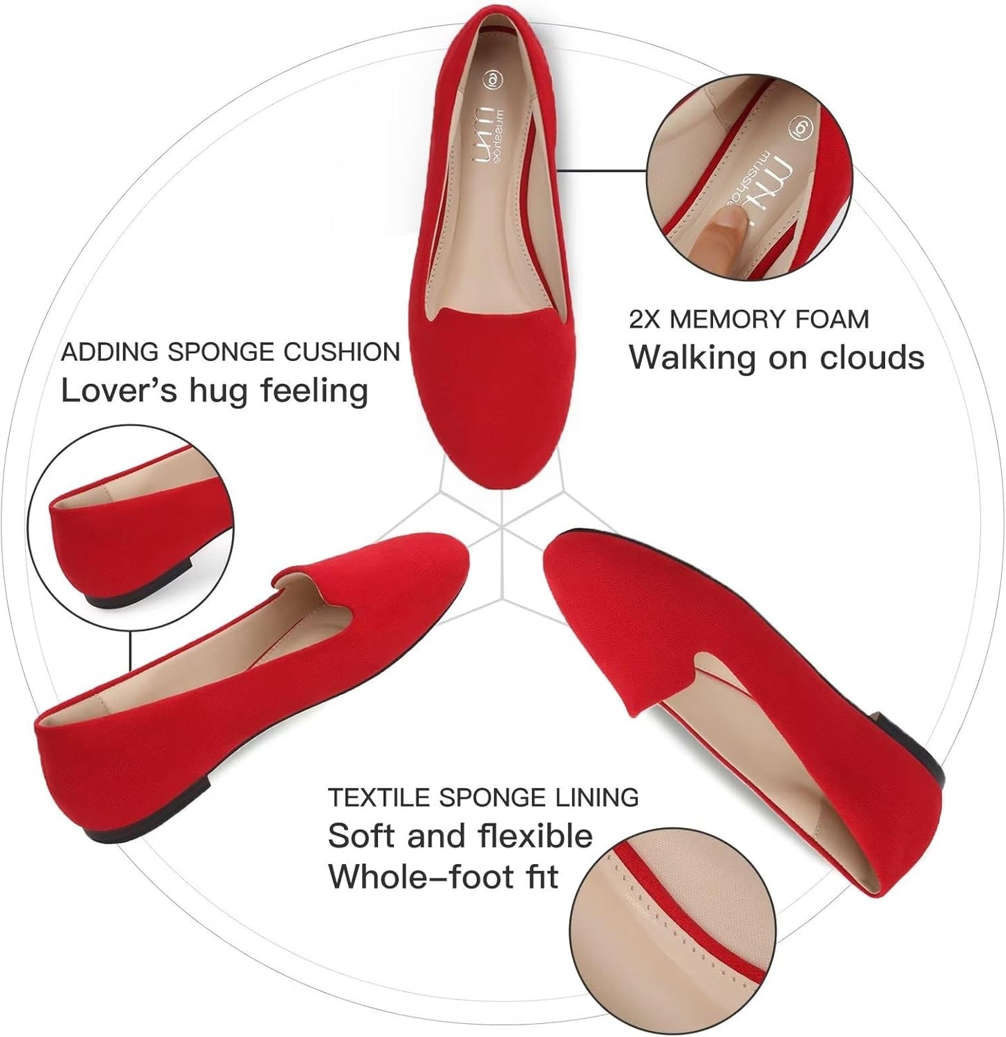 Comfortable Casual Women'S Flats：Round Toe Loafers for Women：2025 Dressy Ballet Flats for Working Women Aged 25-50 Business Office Walking Wedding