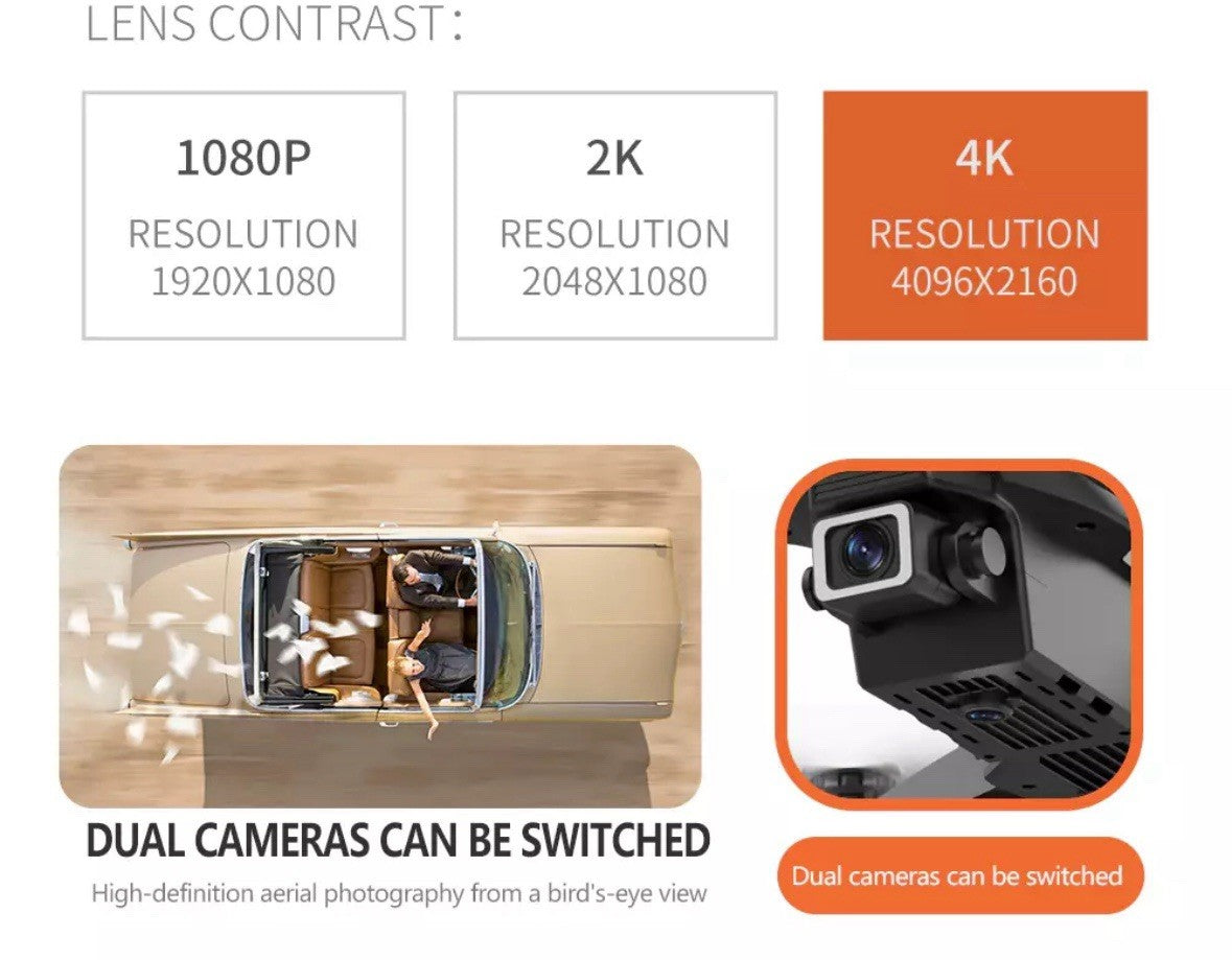 2025 New RC Drone with 4K HD Dual Camera Wifi FPV Foldable Quadcopter +4 Battery
