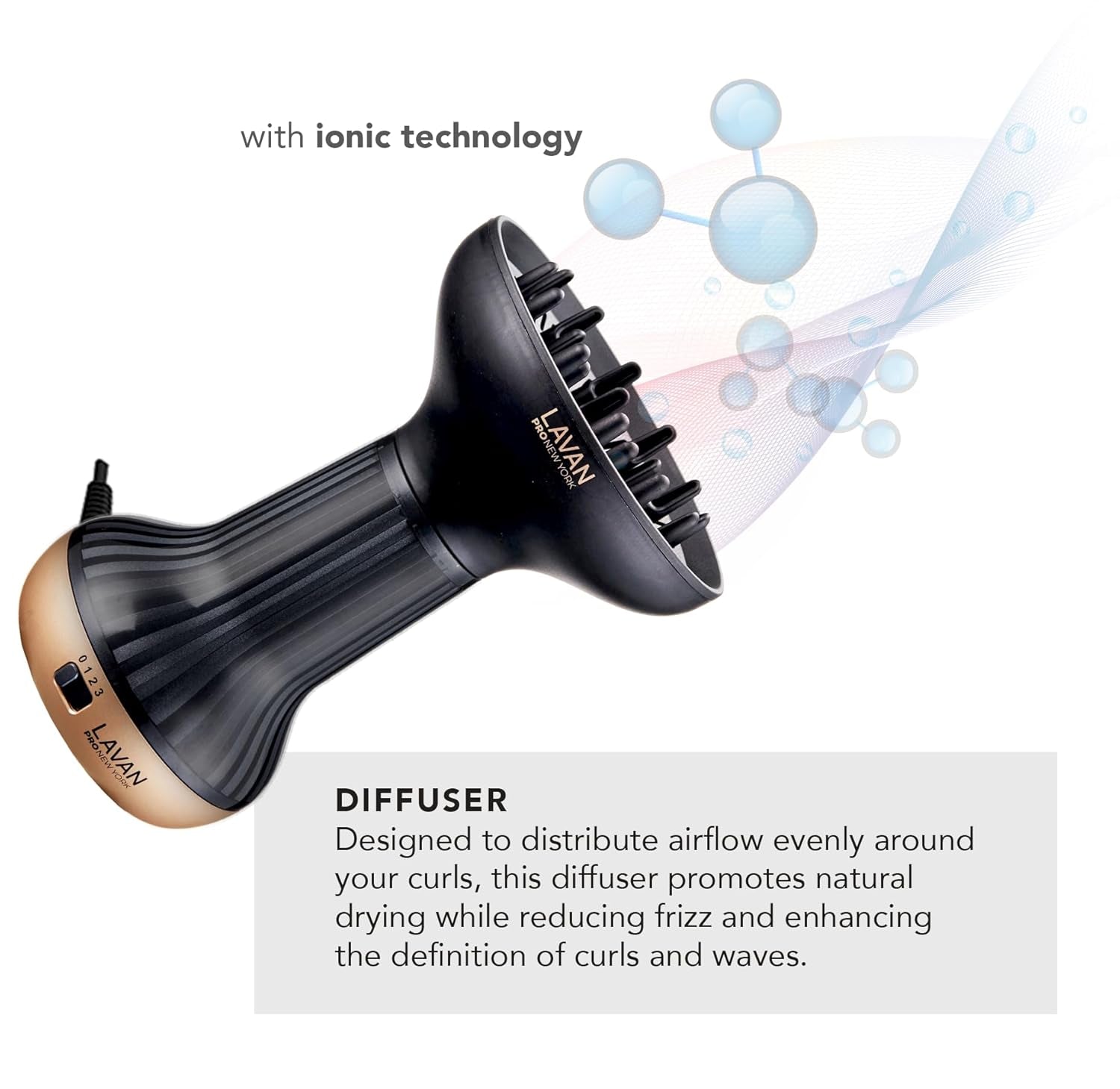 Diffuser Hair Dryer for Curly Hair – Ionic Technology Hair Dryer with Adjustable