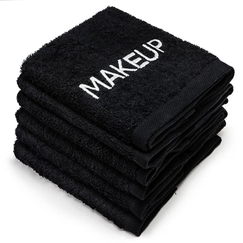 Corcino Premium Black Makeup Remover Towels | 100% Cotton, Washcloths Set