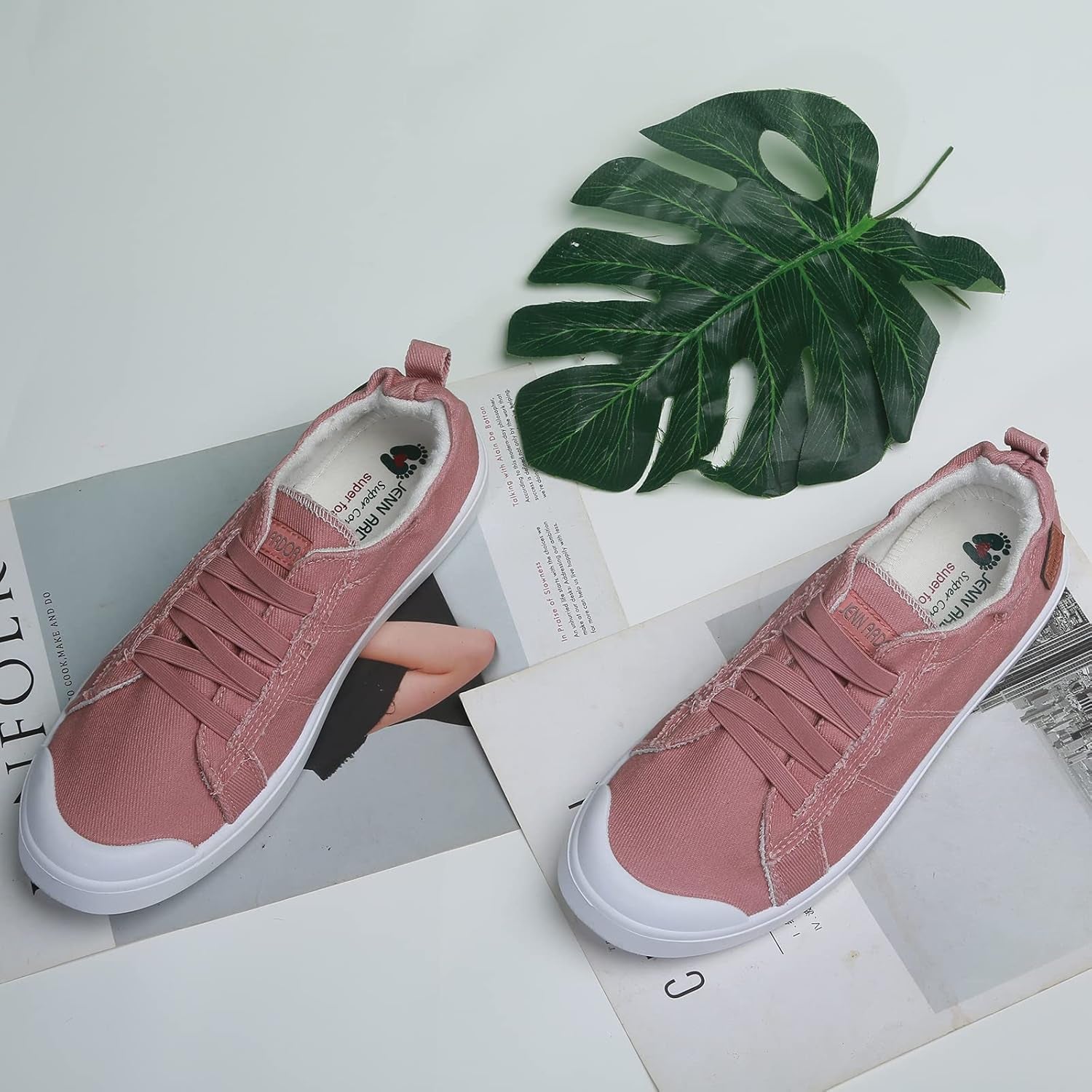 Womens Shoes Slip on Canvas Sneakers Fashion Comfortable Low-Top Casual Walking Shoes