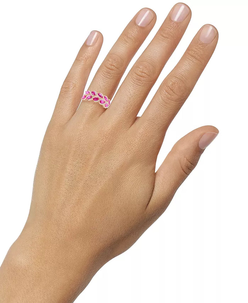 EFFYÂ® Marquise-Cut Ruby (1-5/8 Ct. T.W.) & Diamond (1/3 Ct. T.W.) Statement Ring in 14K Rose Gold