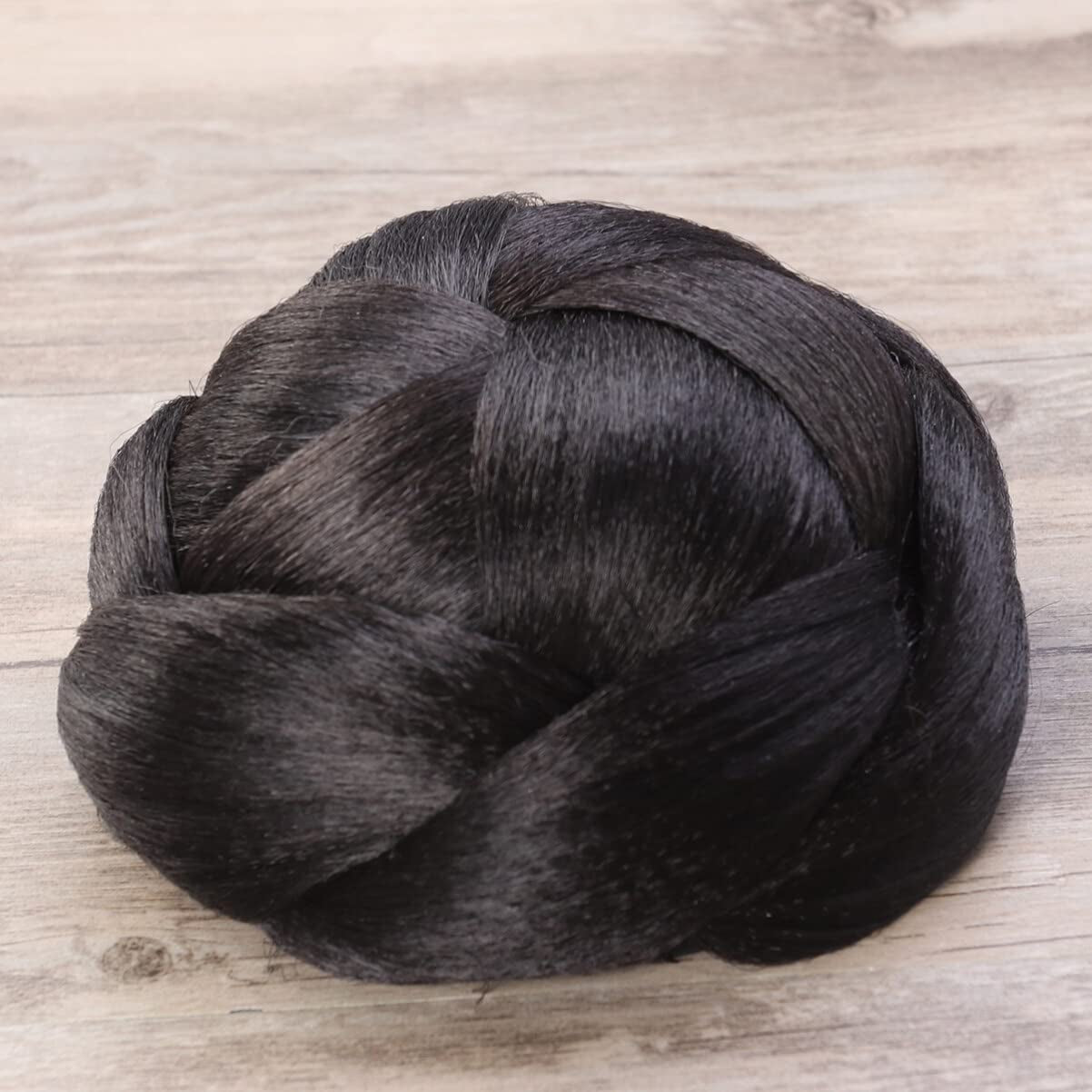 Updo Bun Wig 1B# Donut Hair Womens Hat Human Hair Braided Ladies Wigs Ponytail Extension Short Braids Wig Extend to Weave Miss