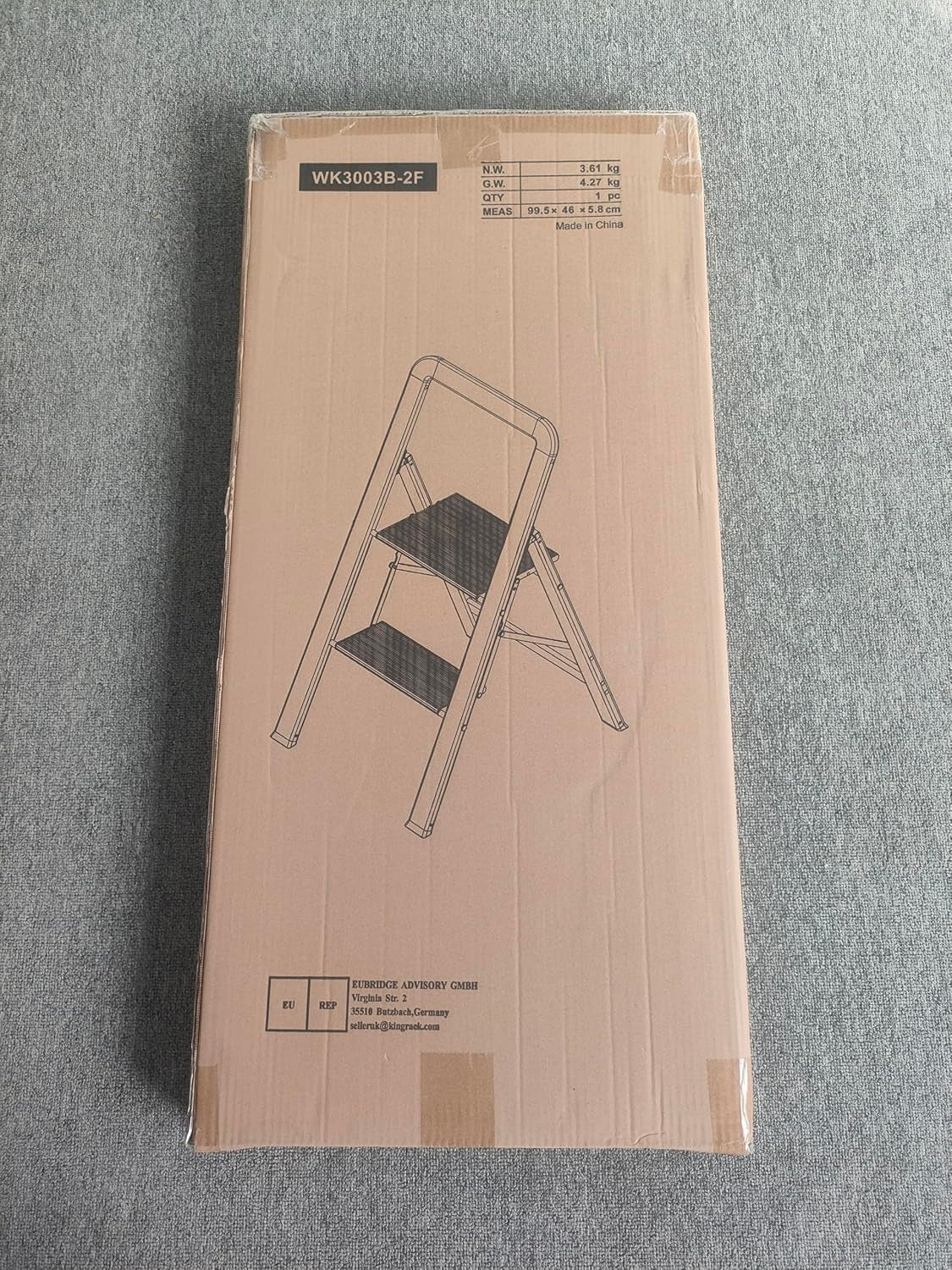 Step Ladder 2 Steps, Step Ladder, Non-Slip Household Ladder with Folding Safety,