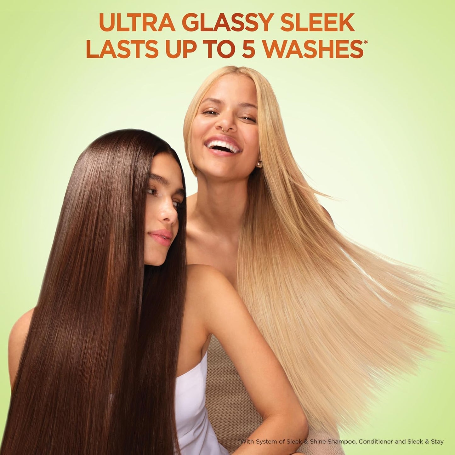 Fructis Sleek & Shine Full + Travel Size Shampoo (12.5 & 3 Fl Oz) + Conditioner (12 & 3 Fl Oz) Set for Frizzy, Dry Hair, Plant Keratin + Argan Oil (4 Items), 1 Kit (Packaging May Vary)