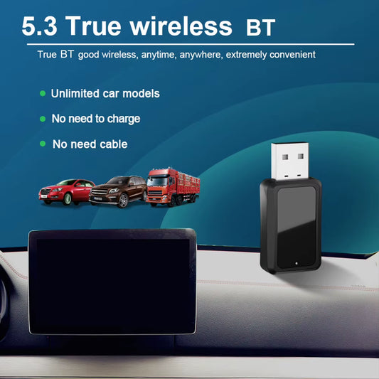 FM02 Auto Audio Wireless Adapter Handsfree Call USB Wireless Receiver Transmitter Dongle Bluetooth-Compatible Auto Accessories