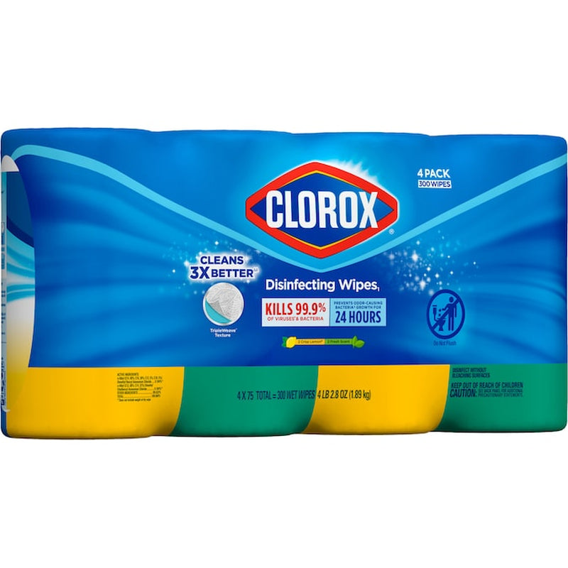 300 -Count Crisp Lemon/ Fresh Disinfectant Wipes All-Purpose Cleaner 4 -Pack
